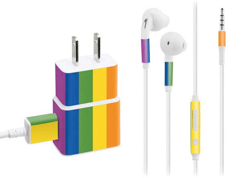 Vertical Rainbow Flag Phone Charger Skin